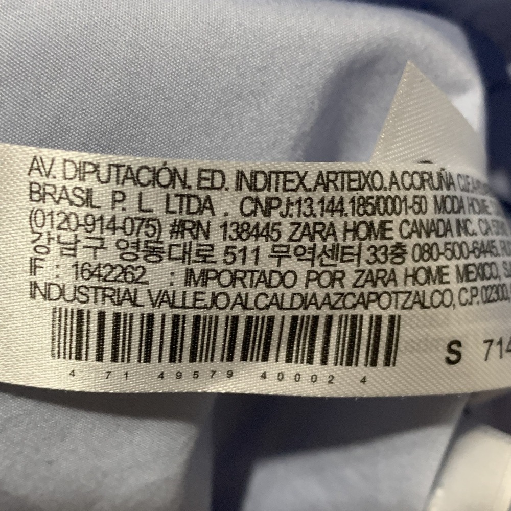 Zara Home Women's Light Blue Collared Button Front Pajama Sleepwear Shirt Top S - Picture 12 of 15